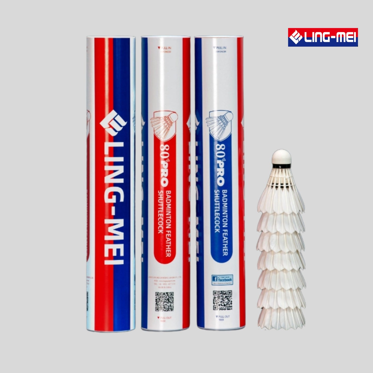 Lingmei 80 Pro Natural Cork Goose Feather Badminton Shuttlecocks - KrazySmash
